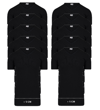 svinge Økonomi End 10-Pack Extra lange heren T-shirts V-Hals M3000 Zwart -  BeerenBodywear.Online | Beeren Ondergoed